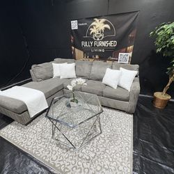 Sectional/couch/sofa,Grey,Size 107x80, Delivery Av