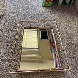 Golden Mirror Tray For 20