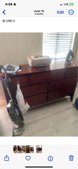 7 Drawer Used Wood Dresser