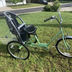Absolutely 😎  Sun Adult 3-Wheel Trike w/ Basket + Child Seat