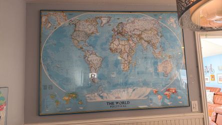Large world map, great for families