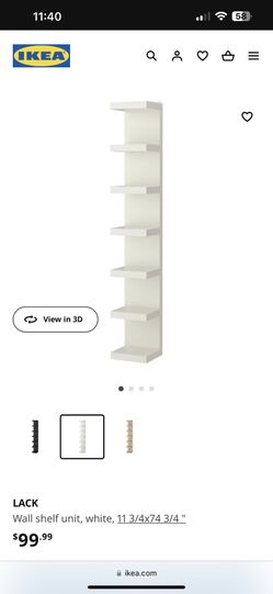 LACK Wall shelf unit, white, 11 3/4x74 3/4  - IKEA