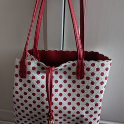 CUTE WHITE With RED POLKA DOTS PURSE