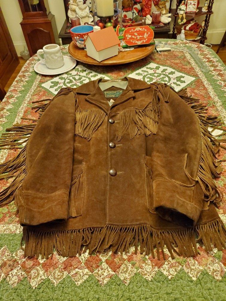 Early 1970 Schott Brother's Western Wear Fringed Suede Jacket 