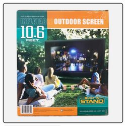 BigFun Leisure 10.6' Inflatable Outdoor Screen with Built-In Stand, Blower & Bag