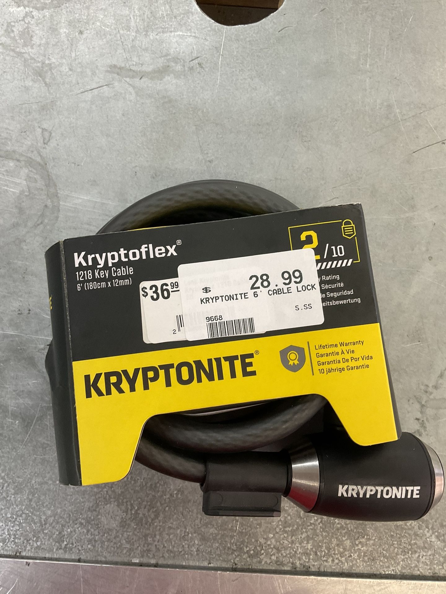 Kryptonite 6” bike lock 