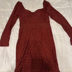 Red Dress with Gold Dots Medium