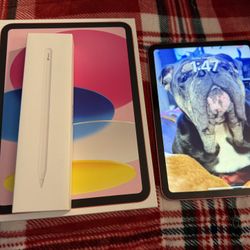 iPad a16 HOT PINK & APPLE PENCIL ( New ) 