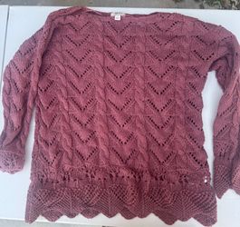 Style&Co. Women’s Knitted Sweater Wine L