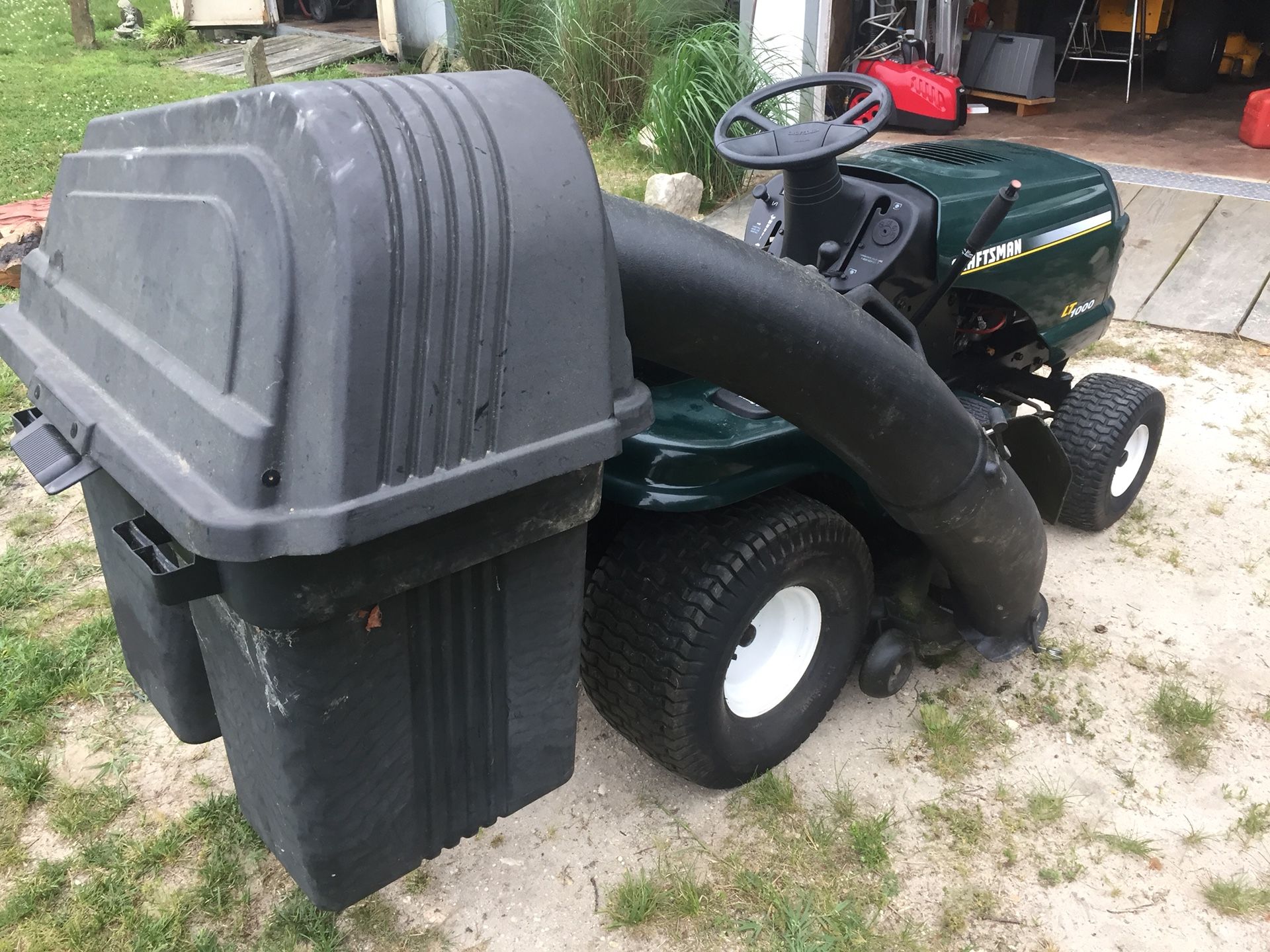 2002 Craftsman LT1000 Lawnmower with Grass Bagger for Sale in