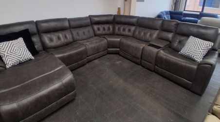 Brown reclining sectional furniture