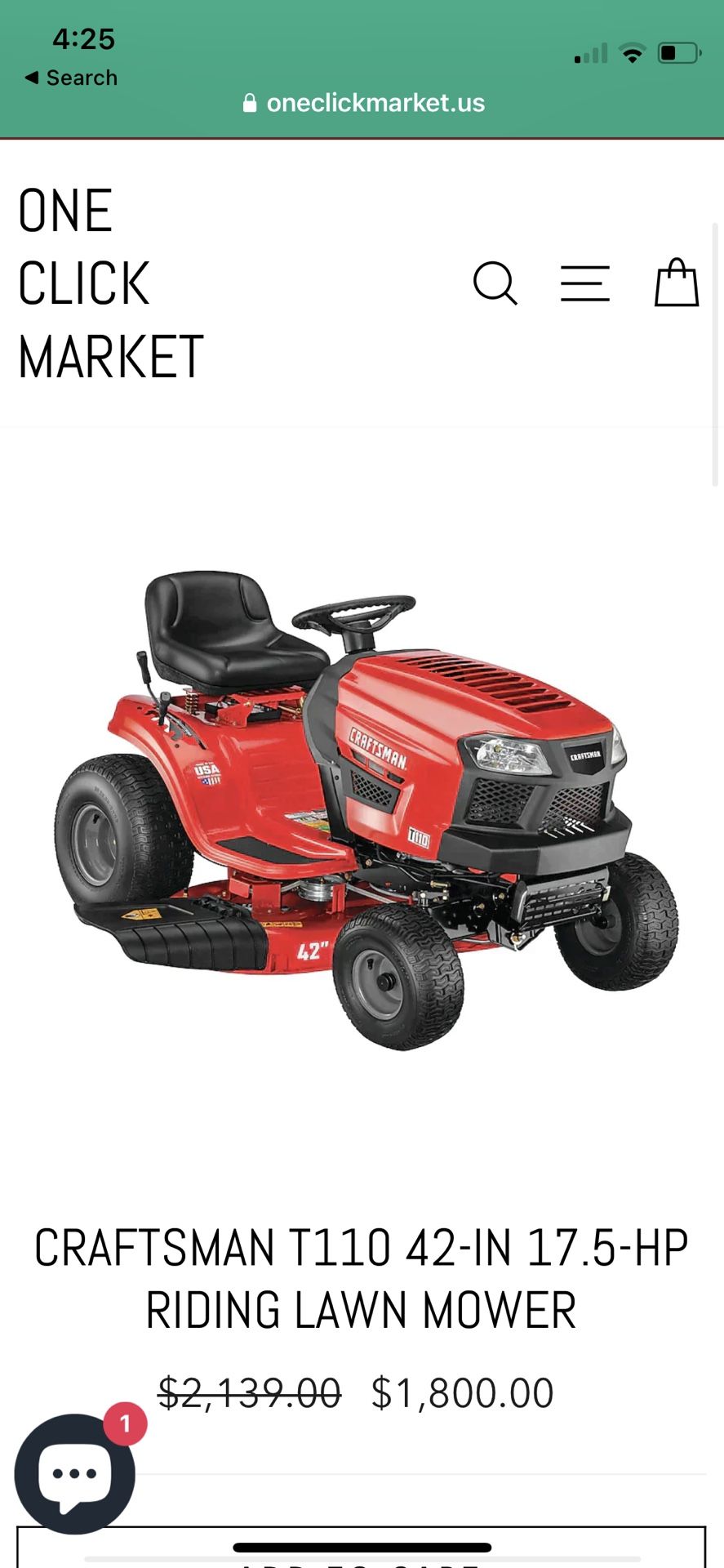 2022 Craftsman T110 Riding Lawn Mower for Sale in Pompano Beach, FL