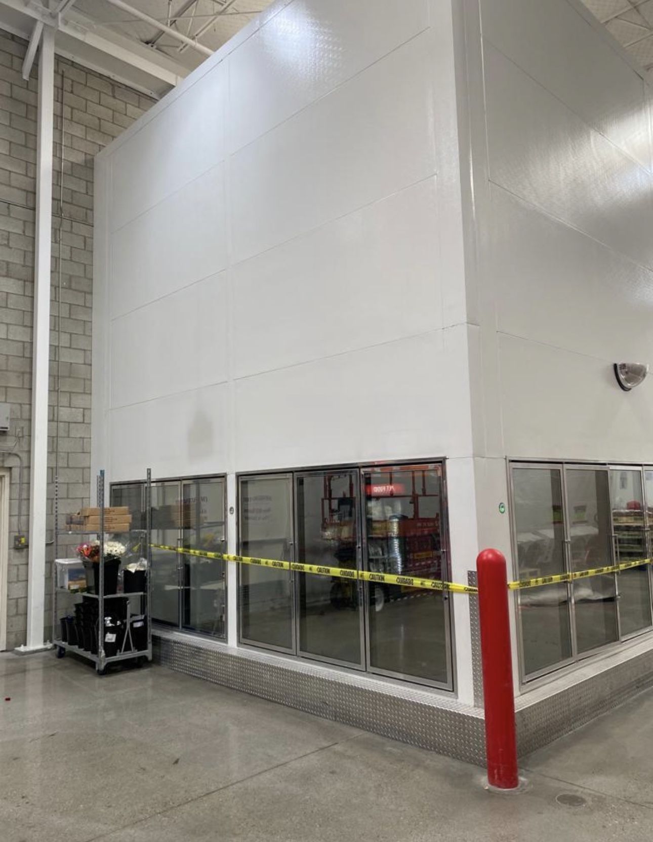 Used Walk in Cooler 20ft By 50ft By 22ft Tall And 22 Glass Doors