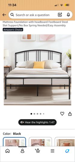 Queen size black bed frame