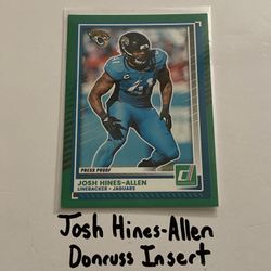 Josh Allen-Hines Jacksonville Jaguars LB Donruss Short Print Insert Card. 