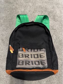 BRIDE JDM Racing Takata Seatbelt Green And Black Backpack