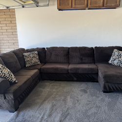 Brown Sectional Sofa Couch Sala 