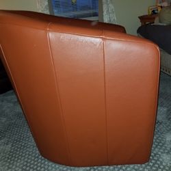 Leather Barrel Chair
