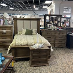 Queen Size Rustic Solid Wood Bedroom Set. Take Home Today!