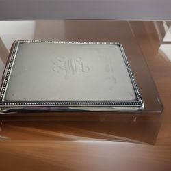 Vintage Monogrammed Silver Plated Jewery Box