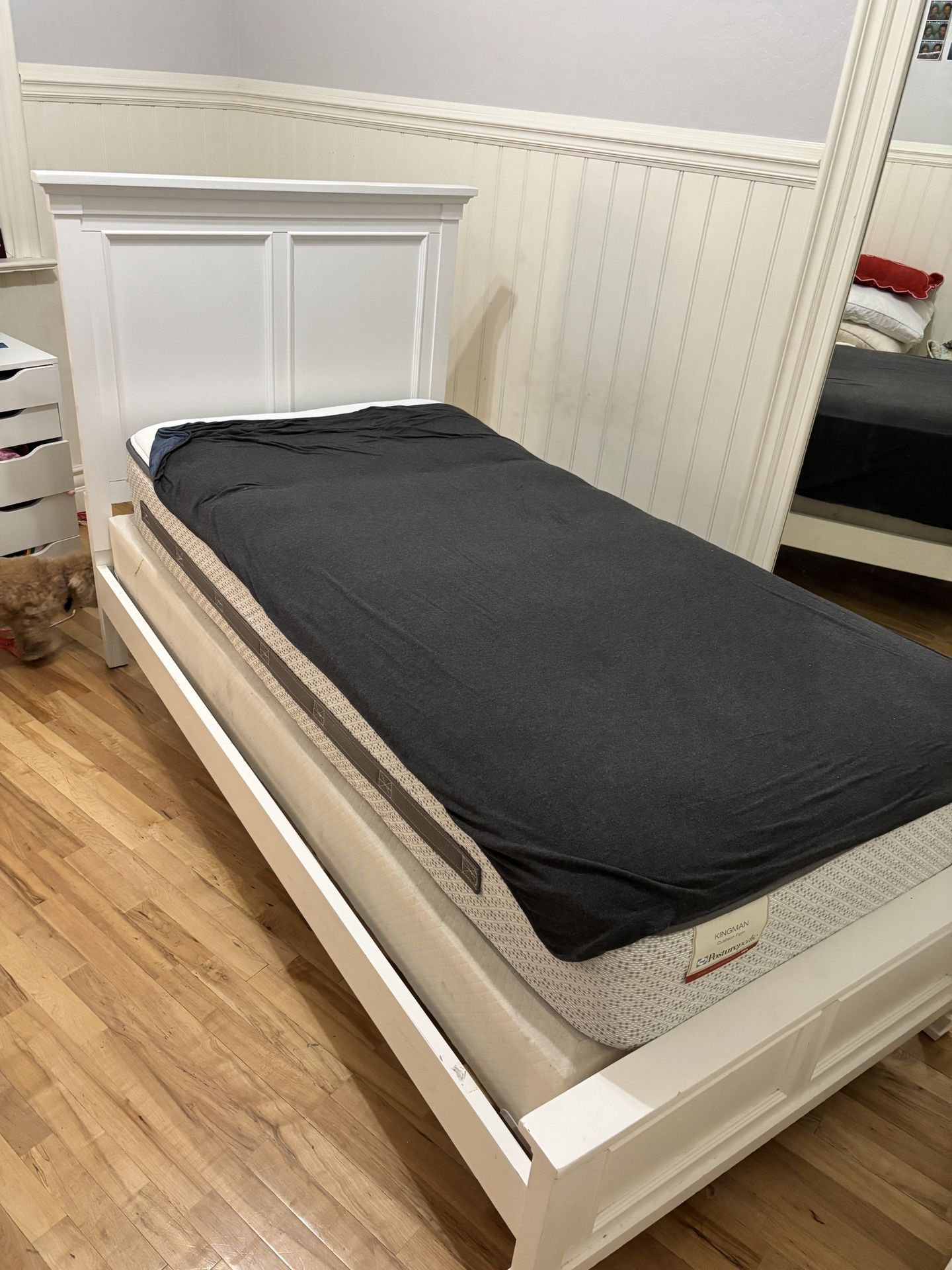 Twin White Panel Bed