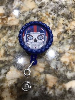 NY Giants sugar skull badge reel