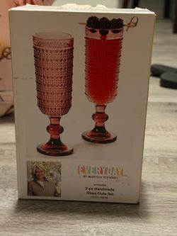 Martha Stewart 2-pc Handmade Glass Flute Set