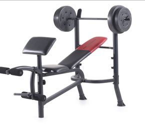 Weider Pro 265 Standard Weight Bench with 80 lb. Vinyl Weight Set