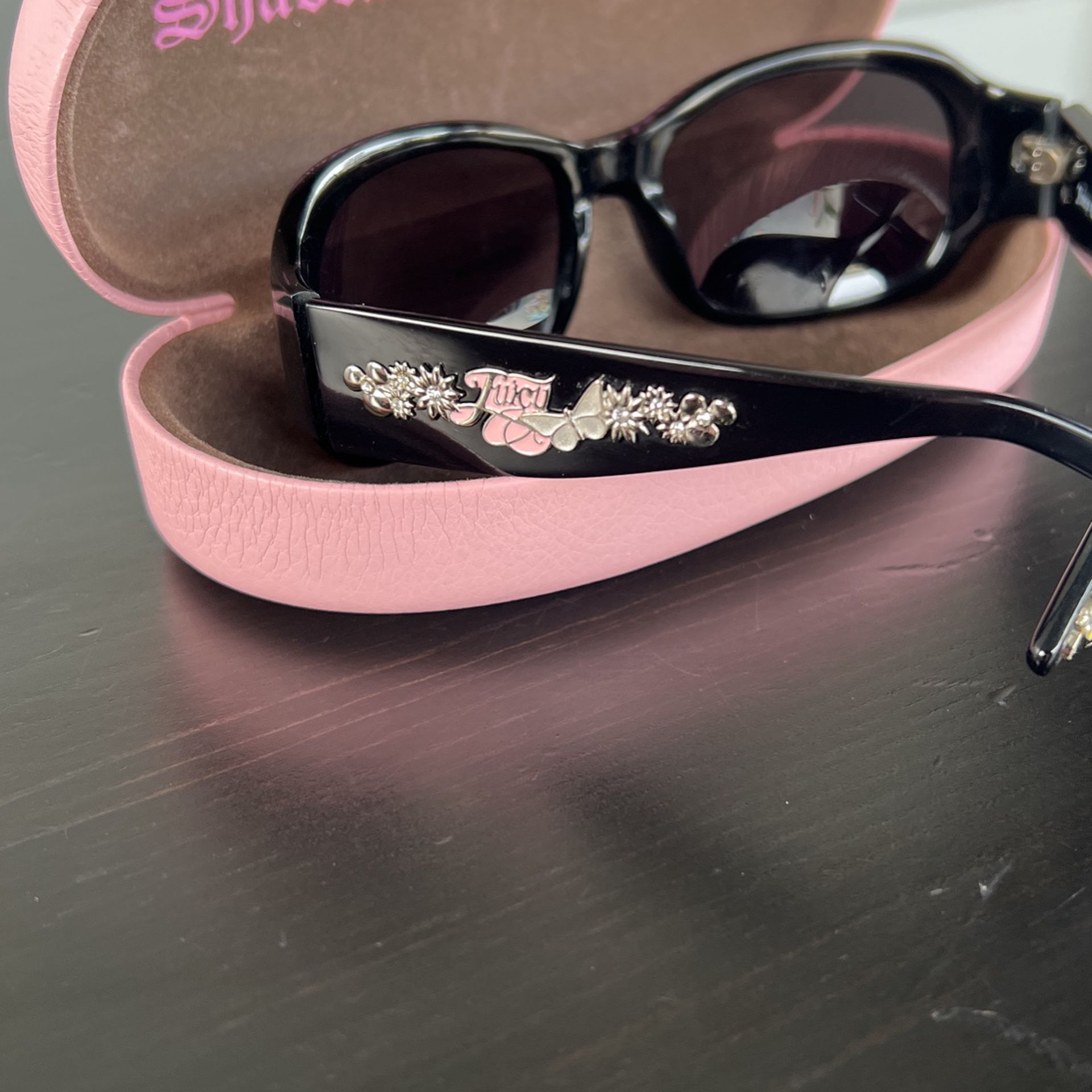 Juicy Couture Vintage 57016 Black/Pink Sunglasses With Tinted Lens Juicy Couture Black Sunglasses for Women for sale | eBay main image 2