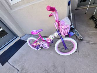 Girls princess bike w/attachable training wheels