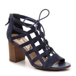 Aubrey Lynn Blue Suede Gladiator Style Heels - Size 8