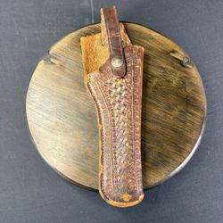 Vintage Chas. Blumel Hand Tooled Leather Revolver Holster