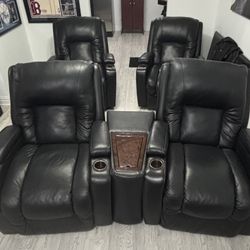 Black Leather recliner 5 Piece Set