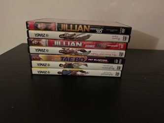 7-DVD Fitness Workout Lot — Jillian Michaels, Zumba & Tae Bo — $20 OBO