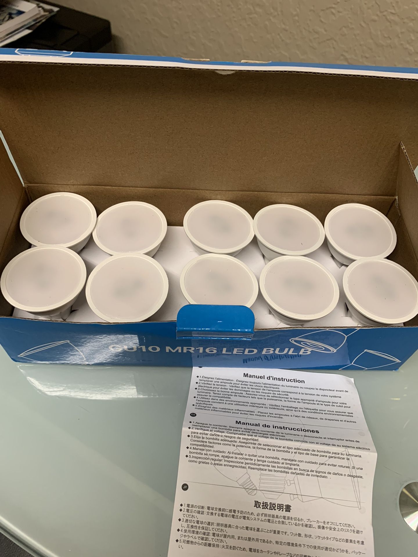 10-Pack GU10 LED Bulb 5000K Daylight, MR16 GU10 Base Light Bulb, 6W Equal 50W Halogen Replacement, T