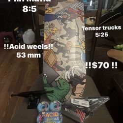 Skateboard Piin Mafia Pro Deck 8:5 $70 Acid Weels 