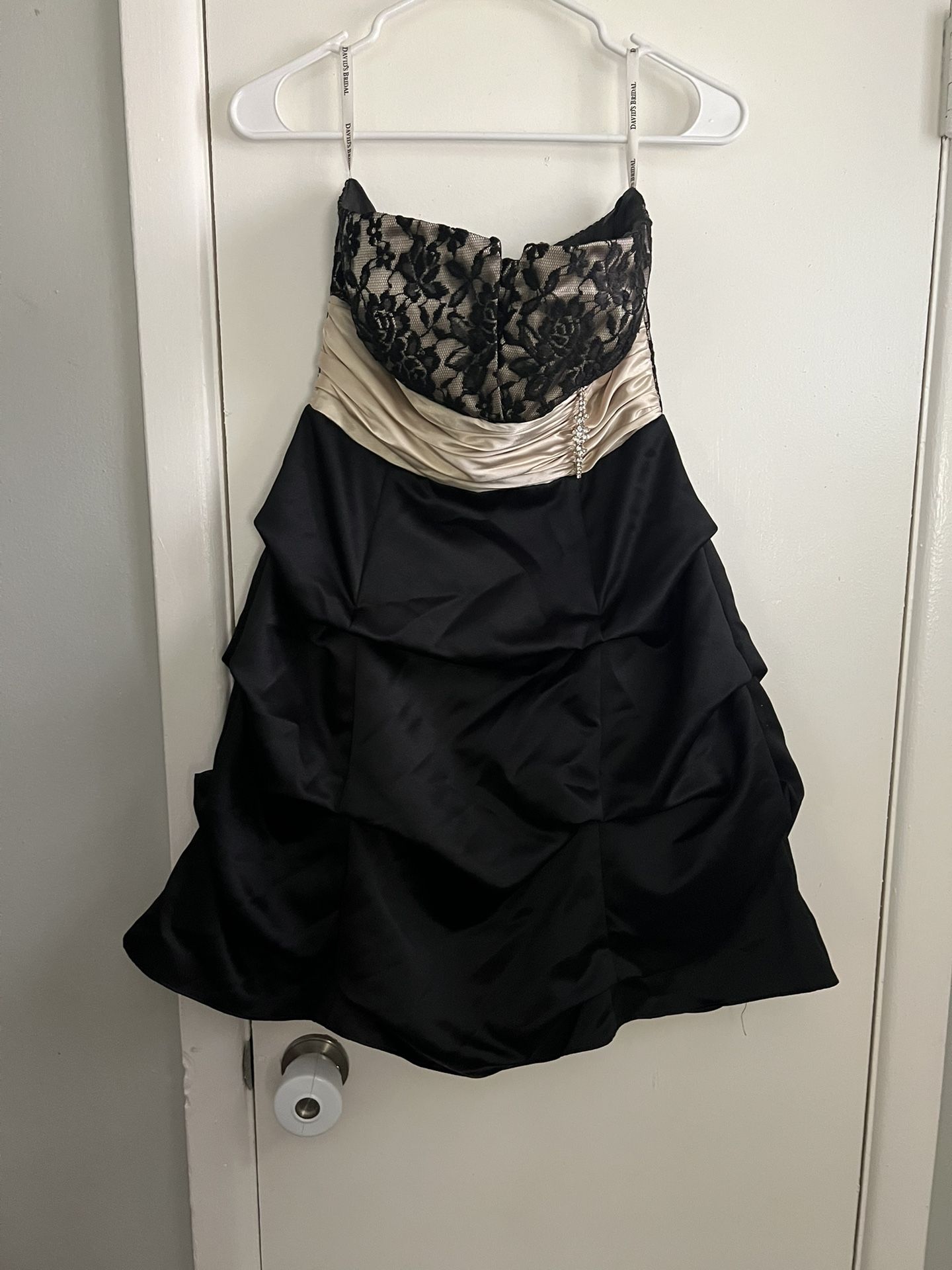 David’s Bridal Black And Champagne Dress