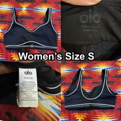 Alo Yoga Airbrush Heart Throb Bra Black & White Women’s Size Small W9680R