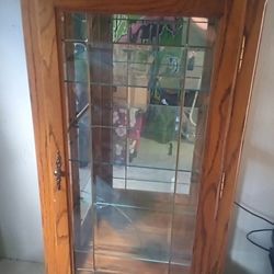 Beautiful Wood And Glass Display Cabinet