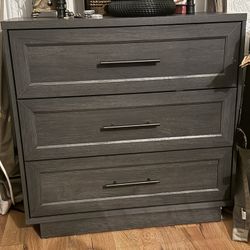 3-Drawer Black Dresser/Large Nightstand 