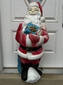 1971 34” Santa w/Gift-Empire Blow Molds-Vintage Christmas