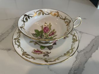 Royal Chelsea Rose Tea Cup And Saucer