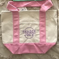 TRADER JOES MINI TOTE BAG PINK EASTER LIMITED EDITION