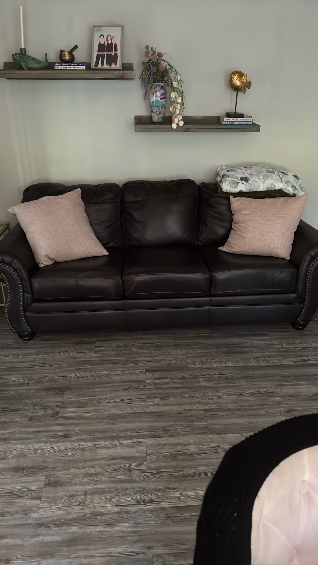 Ashley Queen Leather Sleeper Sofa