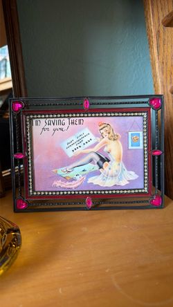 Busy Girls Correspondence Card • Framed Vintage 4x6 Art