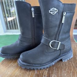 Harley-Davidson® Women's Lizzie 8.2-Inch Black Leather Motorcycle Boots