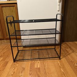 Black 4-Tier Metal Shoe Storage
