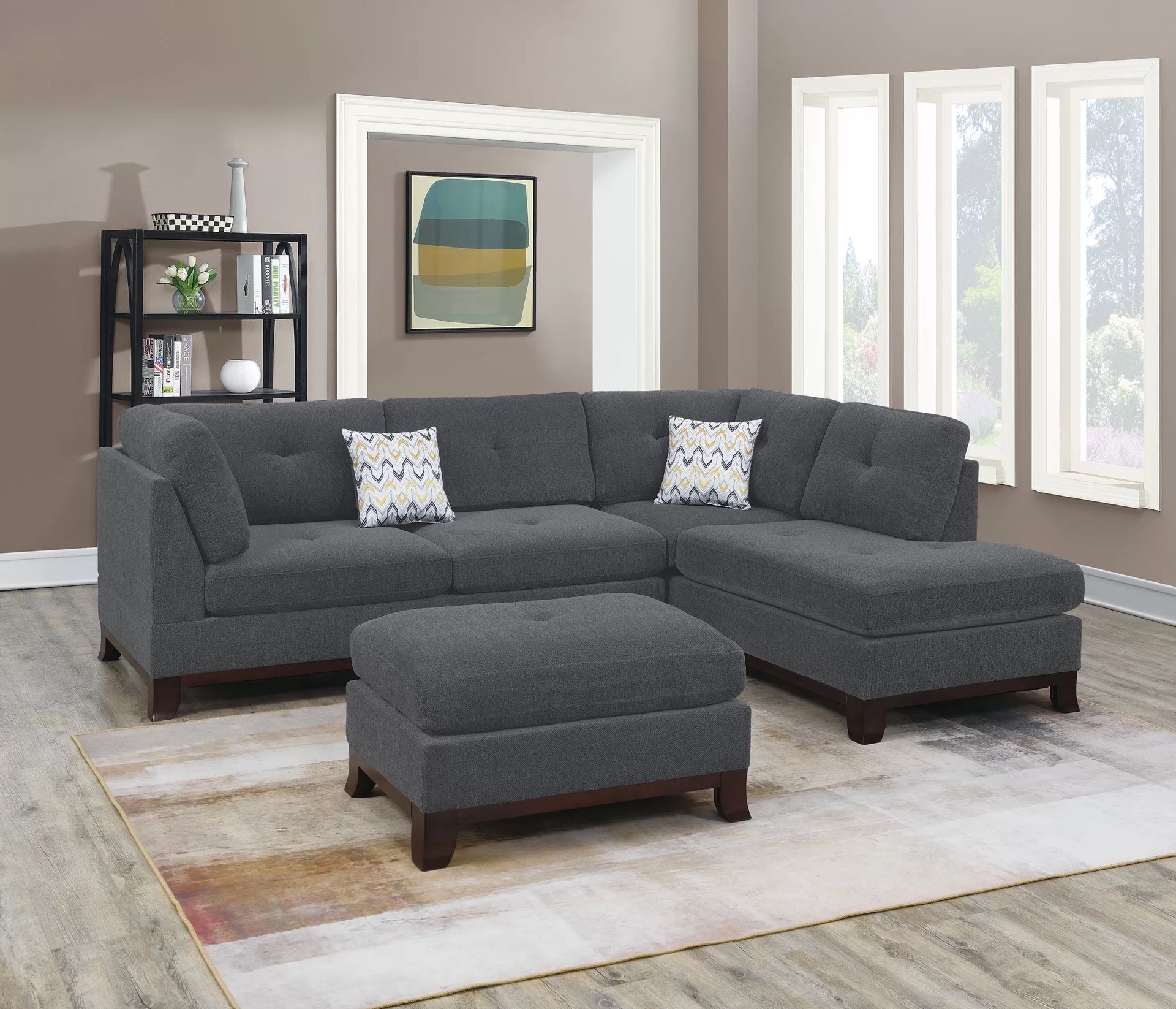 3-Piece Sectional Set W/ Ottoman