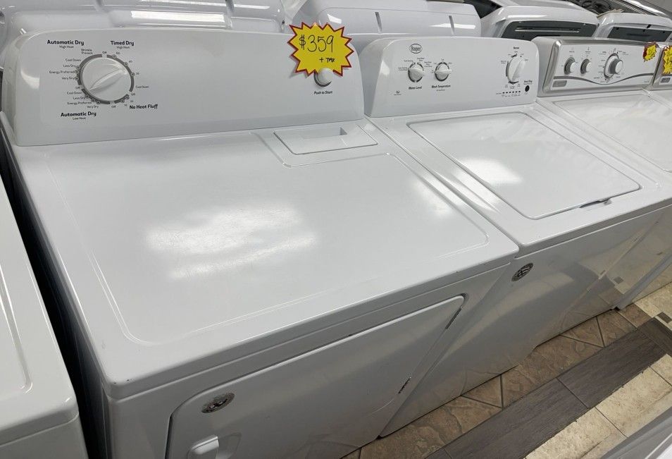 roper top loader washer and dryer set