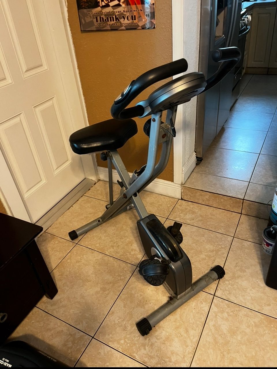 Exerpeutic Foldable Exercise Bike… Stationary Bicycle With Airsoft Seat… In Working Condition… $75